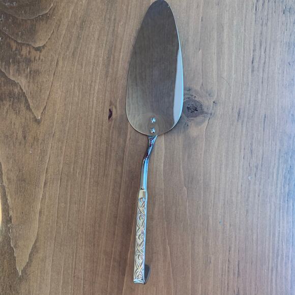 Vintage Irvin Ware Chrome USA Cake Pie Server Slicer Embossed Hook Handle - Picture 1 of 8